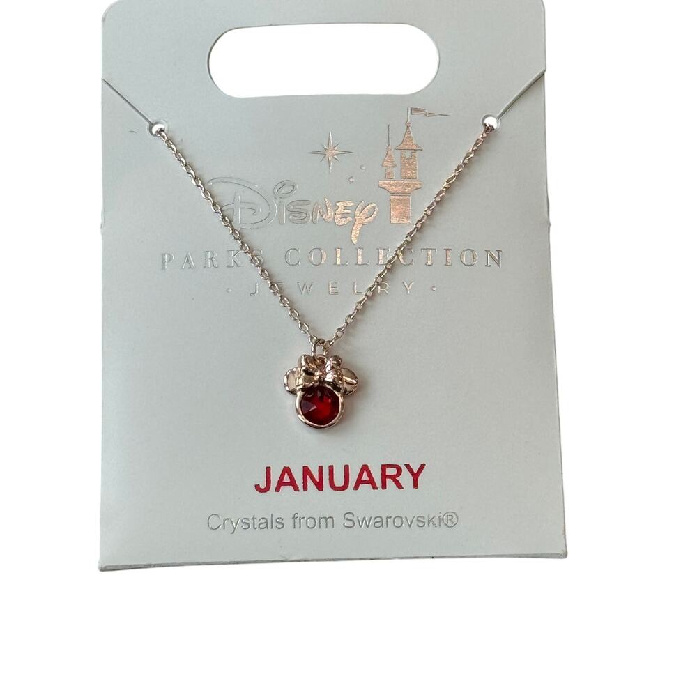 Swarovski Rose Gold Minnie January Birthstone Necklace - Picture 1 of 1